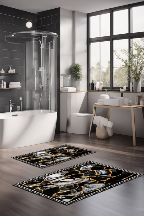 Mijölnir Juego de 2 Alfombrillas de Baño CT-5089 Multicolor Mijölnir Juego de 2 Alfombrillas de Baño CT-5089 Multicolor